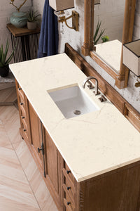 Providence 60" Single Vanity Cabinet, Driftwood, w/ 3 CM Eternal Marfil Quartz Top