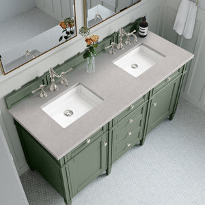 Bathroom Vanities Outlet Atlanta Renovate for LessBrittany 60" Double Vanity, Smokey Celadon w/ 3CM Eternal Serena Top