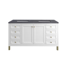 Load image into Gallery viewer, Chicago 60&quot; Double Vanity, Glossy White w/ 3CM Charcoal Soapstone Top