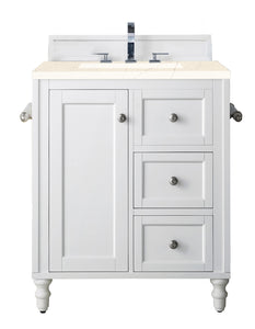 Copper Cove Encore 30" Single Vanity, Bright White w/ 3 CM Eternal Marfil Quartz Top