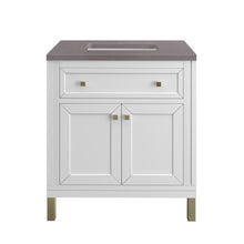 Load image into Gallery viewer, Chicago 30&quot; Single Vanity, Glossy White w/ 3CM Grey Expo Top
