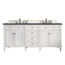 Load image into Gallery viewer, Brittany 72&quot; Bright White Double Vanity w/ 3 CM Charcoal Soapstone Quartz Top