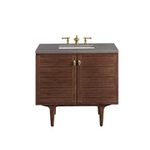 Load image into Gallery viewer, Amberly 36&quot; Single Vanity, Mid-Century Walnut w/ 3CM Grey Expo Top
