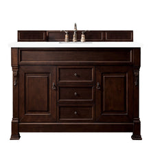 Load image into Gallery viewer, Brookfield 60&quot; Single Vanity, Burnished Mahogany w/ 3 CM White Zeus Quartz Top