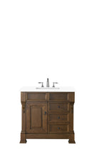 Load image into Gallery viewer, Brookfield 36&quot; Country Oak Single Vanity  w/ 3 CM Classic White Quartz Top James Martin