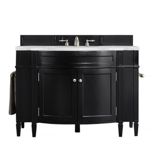 Brittany 46" Single Vanity, Black Onyx w/ 3 CM Arctic Fall Solid Surface Top