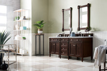 Load image into Gallery viewer, Brittany 72&quot; Burnished Mahogany Double Vanity w/ 3 CM Carrara Marble Top