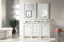 Load image into Gallery viewer, Bristol 60&quot; Double Vanity, Bright White, w/ 3 CM Carrara Marble Top