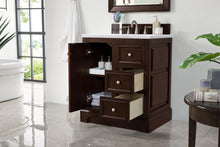 Load image into Gallery viewer, Bathroom Vanities Outlet Atlanta Renovate for LessDe Soto 30&quot; Single Vanity, Burnished Mahogany w/ 3 CM Arctic Fall Solid Surface Top