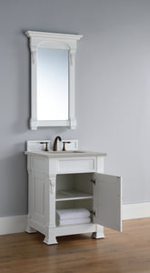 Bathroom Vanities Outlet Atlanta Renovate for LessBrookfield 26" Single Vanity, Bright White w/ 3 CM Eternal Serena Quartz Top