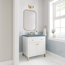 Load image into Gallery viewer, Chicago 30&quot; Single Vanity, Glossy White w/ 3CM Cala Blue Top
