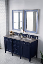 Load image into Gallery viewer, Brittany 60&quot; Victory Blue Double Vanity w/ 3 CM Grey Expo Quartz Top