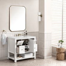 Load image into Gallery viewer, Bathroom Vanities Outlet Atlanta Renovate for LessBreckenridge 36&quot; Single Vanity, Bright White w/ 3CM White Zeus Top