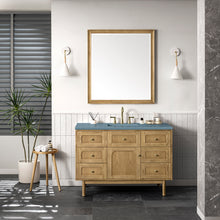 Load image into Gallery viewer, Laurent 48&quot; Single Vanity, Light Natural Oak w/ 3CM Cala Blue Top