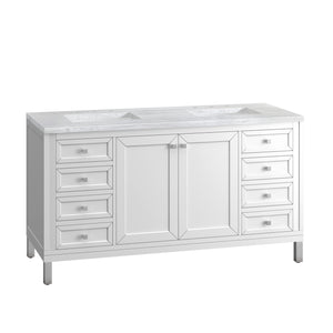 Bathroom Vanities Outlet Atlanta Renovate for LessChicago 60" Double Vanity, Glossy White w/ 3CM Arctic Fall Top