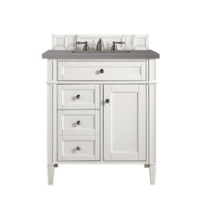 Load image into Gallery viewer, Brittany 30&quot; Single Vanity, Bright White, w/ 3 CM Grey Expo Quartz Top