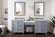 Load image into Gallery viewer, Copper Cove Encore 86&quot; Double Vanity Set, Silver Gray w/ Makeup Table, 3 CM Arctic Fall Solid Surface Top