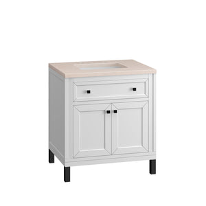 Bathroom Vanities Outlet Atlanta Renovate for LessChicago 30" Single Vanity, Glossy White w/ 3CM Eternal Marfil Top