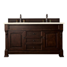 Load image into Gallery viewer, Brookfield 60&quot; Double Vanity, Burnished Mahogany w/ 3 CM Eternal Marfil Quartz Top