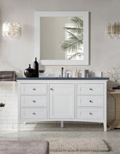 Load image into Gallery viewer, Palisades 60&quot; Single Vanity, Bright White, w/ 3 CM Charcoal Soapstone Quartz Top