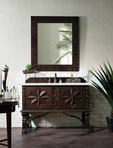 Balmoral 48" Single Vanity Cabinet, Antique Walnut, w/ 3 CM Classic White Quartz Top James Martin