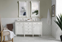 Load image into Gallery viewer, Brittany 60&quot; Bright White Double Vanity w/ 3 CM Eternal Serena Quartz Top