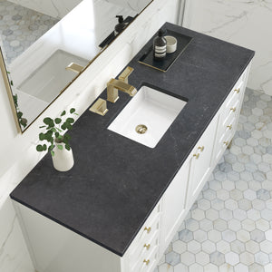 Chicago 60" Single Vanity, Glossy White w/ 3CM Charcoal Soapstone Top