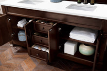 Load image into Gallery viewer, Brookfield 72&quot; Double Vanity, Burnished Mahogany w/ 3 CM Classic White Quartz Top