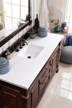Load image into Gallery viewer, Bathroom Vanities Outlet Atlanta Renovate for LessBrookfield 60&quot; Single Vanity, Burnished Mahogany w/ 3 CM White Zeus Quartz Top