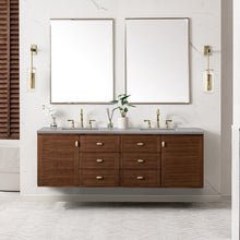 Load image into Gallery viewer, Amberly 72&quot; Double Vanity, Mid-Century Walnut w/ 3CM Eternal Serena Top