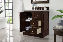 Load image into Gallery viewer, Bathroom Vanities Outlet Atlanta Renovate for LessDe Soto 30&quot; Single Vanity, Burnished Mahogany w/ 3 CM Eternal Serena Quartz Top