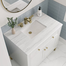 Load image into Gallery viewer, Chicago 36&quot; Single Vanity, Glossy White w/ 3CM Arctic Fall Top
