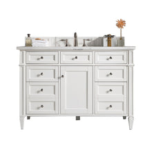 Load image into Gallery viewer, Brittany 48&quot; Bright White Single Vanity w/ 3 CM Arctic Fall Solid Surface Top