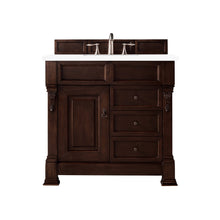 Load image into Gallery viewer, Brookfield 36&quot; Single Vanity, Burnished Mahogany w/ 3 CM White Zeus Quartz Top