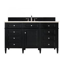 Load image into Gallery viewer, Brittany 60&quot; Single Vanity, Black Onyx, w/ 3 CM Eternal Marfil Quartz Top