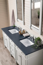 Load image into Gallery viewer, Brittany 72&quot; Bright White Double Vanity w/ 3 CM Charcoal Soapstone Quartz Top