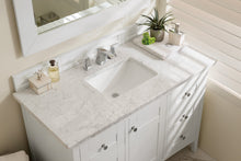 Load image into Gallery viewer, Palisades 48&quot; Single Vanity, Bright  White w/ 3 CM Carrara Marble Top