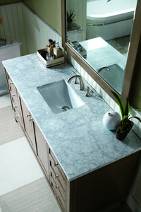 Bathroom Vanities Outlet Atlanta Renovate for LessChicago 60" Single Vanity, Whitewashed Walnut w/ 3 CM Carrara Marble Top