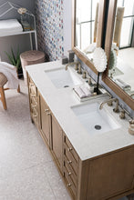 Load image into Gallery viewer, Chicago 60&quot; Double Vanity, Whitewashed Walnut w/ 3 CM Eternal Jasmine Pearl Quartz Top