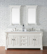 Load image into Gallery viewer, Brookfield 72&quot; Double Vanity, Bright White w/ 3 CM White Zeus Quartz Top