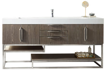 Load image into Gallery viewer, Columbia 72&quot; Single Vanity, Ash Gray w/ Glossy White Composite Top