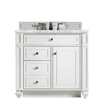 Load image into Gallery viewer, Bristol 36&quot; Single Vanity, Bright White, w/ 3 CM Carrara Marble Top