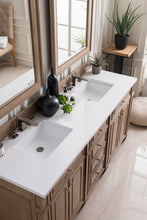 Load image into Gallery viewer, Bristol 72&quot; Double Vanity, Whitewashed Walnut, w/ 3 CM Classic White Quartz Top