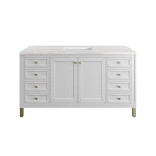 Load image into Gallery viewer, Chicago 60&quot; Single Vanity, Glossy White w/ 3CM Arctic Fall Top