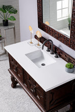 Load image into Gallery viewer, Balmoral 48&quot; Single Vanity Cabinet, Antique Walnut, w/ 3 CM White Zeus Quartz Top