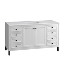 Load image into Gallery viewer, Bathroom Vanities Outlet Atlanta Renovate for LessChicago 60&quot; Single Vanity, Glossy White w/ 3CM Arctic Fall Top