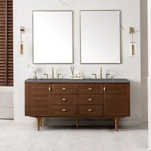 Load image into Gallery viewer, Amberly 72&quot; Double Vanity, Mid-Century Walnut w/ 3CM Grey Expo Top