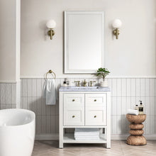 Load image into Gallery viewer, Breckenridge 30&quot; Single Vanity, Bright White w/ 3CM Carrara Marble Top