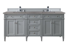 Load image into Gallery viewer, Brittany 72&quot; Urban Gray Double Vanity w/ 3 CM Grey Expo Quartz Top