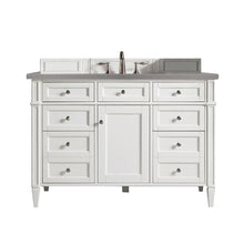 Load image into Gallery viewer, Brittany 48&quot; Bright White Single Vanity w/ 3 CM Grey Expo Quartz Top